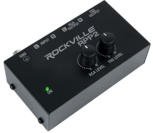 Rockville RPP2 Phono Preamp, Converts Phono to Line-Level RCA, Low-Noise Audio, Durable Metal Build, Compact Design, for Vinyl Record Enthusiasts