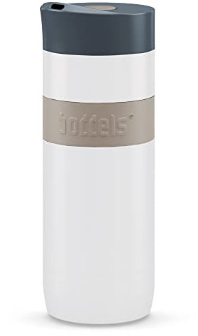 Thermobecher KOFFJE 370ml - Kaffeebecher to go, Isolierbecher, Edelstahl doppelwandig isoliert, 100% dicht, Travel mug, Premium Reisebecher, auslaufsicher, Kaffee-to-go, BPA-frei, Easy-Clean-Deckel