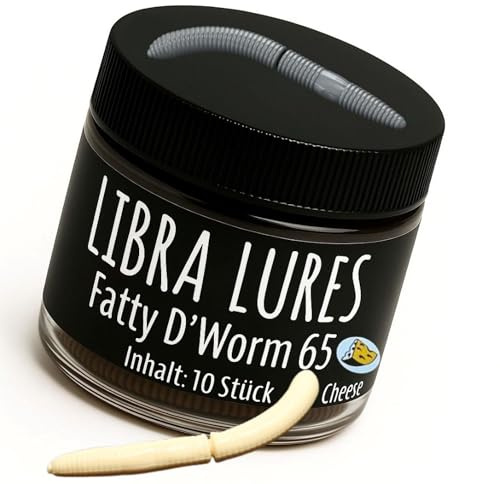 Libra Lures Fatty D`Worm 65mm | Forellenköder Supersoft | Inhalt: 10 Stück | Aroma: Käse | Farbe: 005 / Cheese