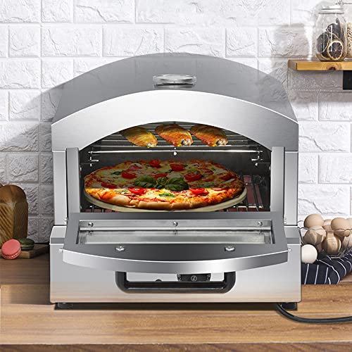 MNSSRN Forno a Pizza in casa Portatile, Forno per Pizza elettrica/a Gas 350 ° C Controllo della Temperatura, Macchina per Forno a Pizza con cruscotto a Temperatura,Gas