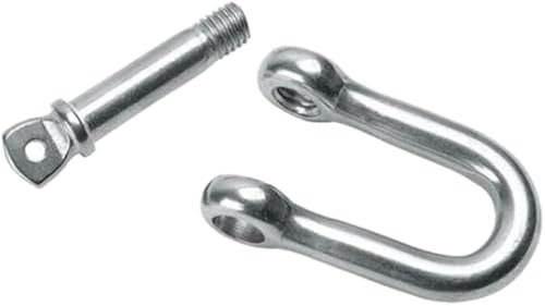 Jilukibo Grillete de anclaje de tornillo de 12 mm, acero inoxidable en forma de arco de 1/2 pulgada, grillete de anillo en D para levantamiento de cables, vehículo, anclaje de barco, pulseras de