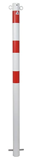 Absperrpfosten mit 2 Ösen, ortsfest, zum Einbetonieren, aus Stahlrohr Ø60 mm, verzinkt und beschichtet, Gesamtlänge 1300 mm