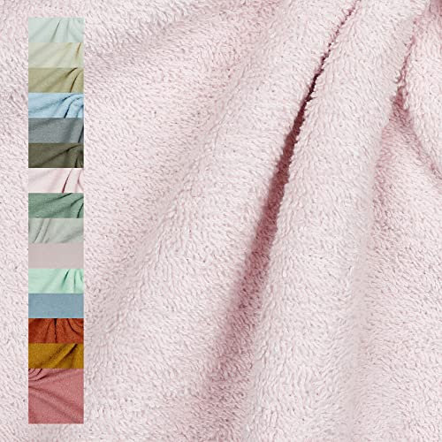 VmG-Store Tissu éponge au mètre, 15 couleurs, à coudre, 145 cm de large, 039 I rose clair