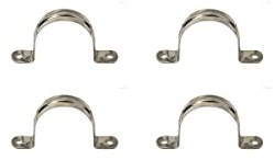 Unifizz Pipe Strap Clamp 2 Holes Tie U-Shaped Clamp Bracket Stainless Steel Tie Tension Clamp 150MM 4Pcs