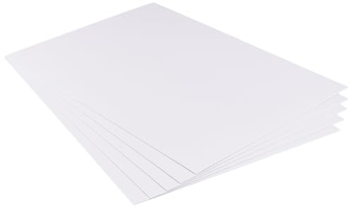 BENECREAT 5 pellicole in schiuma di PVC da 1 mm/0,04 pollici, colore bianco, 30 x 40 cm/11,8 x 15,7 pollici, per fai da te, fai da te, serigrafia e mostra d'arte