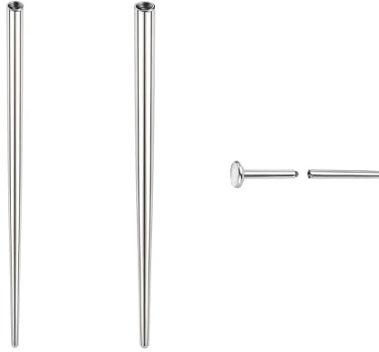 BodyAce Edelstahl Piercing Taper Insertion Pin, 14G 16G 18G 20G Gewindefreier Assistant Tool, Anschrauben Gebogen Piercing Stretching Kit [Hohlstab]
