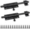 EFUTURETIME 2 x Türriegel Schwarz Schlossriegel Edelstahl 20cm (8 Zoll), Bolzenriegel Massiv, Riegelschloss Torriegel Schubriegel mit 16 Schrauben für Innen und Außen