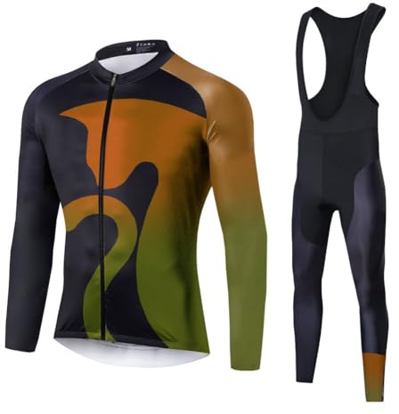 UGLY FROG ZRT03 Winter Manga Larga Transpirable + Culottes Bici 9D Gel Equipos Conjunto Ciclismo Manténgase abrigado en invierno,Traje de Ropa de Bicicleta de Montaña MTB Ciclista