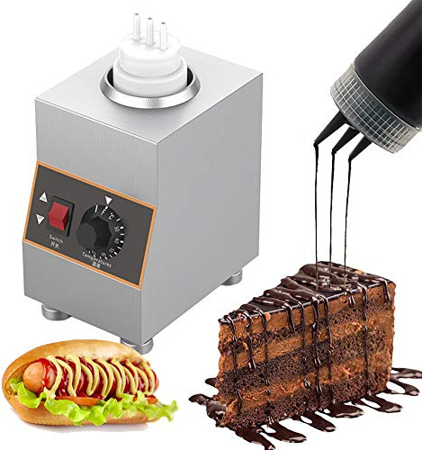 Chauffe-Sauce électrique, 160W Chauffe-Sauce pour Aliments Distributeur de Sauce électrique en Acier Inoxydable Tempéreuse à Chocolat Chaleur Confiture pour Les Entreprises commerciales