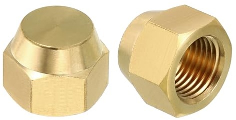 PATIKIL Tappo Flangia Ottone 5/16 7/16-20UNF 45 Gradi AC 2pz | Raccordo per Condizionatori d'Aria, Refrigerazione, Ottone, Flangia o Valvola