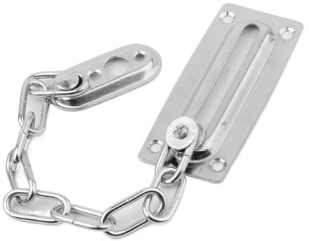 CaFfen TüRkette Türbeschränkung, Fenster, Diebstahlsicherung, Edelstahl, silberfarben, Sicherheitskettenschlösser, Bolzenriegel, Schrankschutz