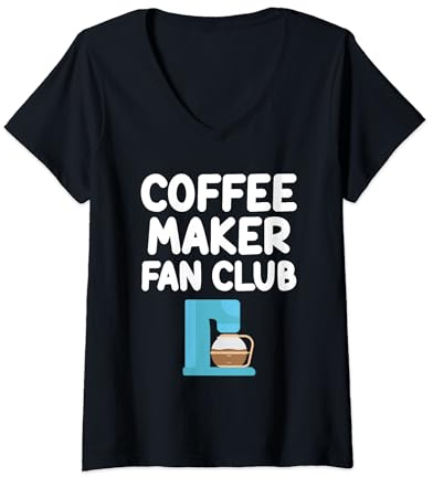Mujer Cafetera Fan Club Drip Espresso Prensa francesa Cold Brew Camiseta Cuello V