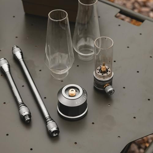 Tragbare Camping-Gaslampe aus Aluminium, Gas-Campinglampe, tragbare Camping-Gaslampe aus Aluminium mit leerem Kraftstofftank, nachfüllbare Gaskartusche mit EN417-Lindal-Ventil (Gaslaterne)(Gas Lantern