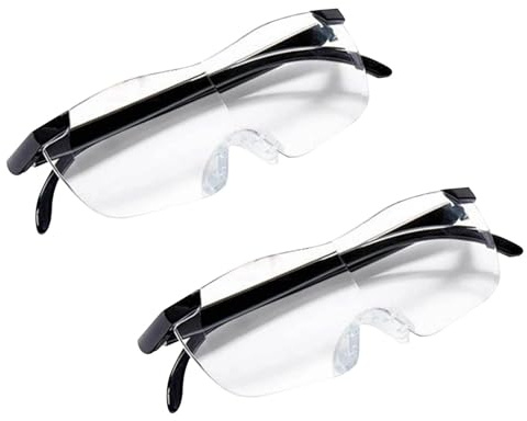 2 Stück Lupenbrille Vergrößerungsbrille auf 160% Vergrößerung Tragbare Leselupen, Anti- Blaulicht Leselupe Big Vision Brillen für Nahes Arbeiten, Lesen, Senioren