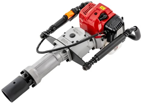 Enfonceur De Pieux Portatif avec 2 TêTes D'EntraîNement ArrièRe Moteur 52cc 2 Temps pour ClôTures Pieux Jardinage (Rouge)