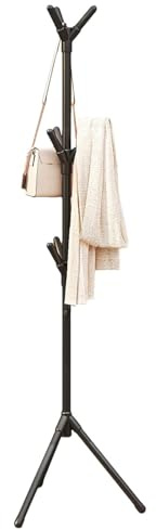 Amesor Tree Coat Stand, Freestanding Coat Rack, Coat Hanger Stand, Coat Tree With 6 Hooks And 3 Height Options, Coat Rack Stand For Hanging Clothes Hats Bags, For Hallway, Entryway, Home, Offices