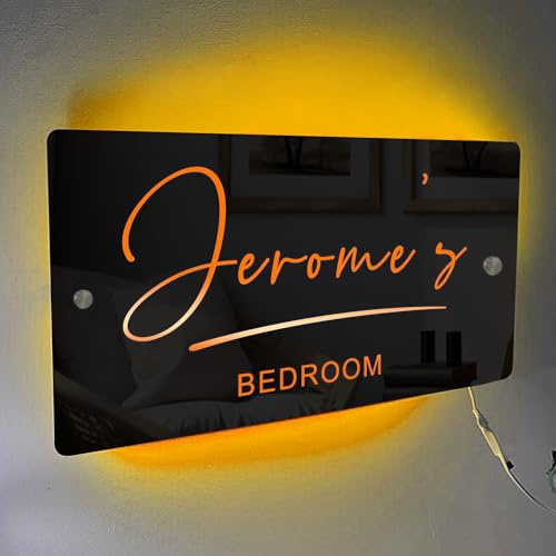 Personalised Mirror LED Light Up Mirror Neon Light Up Name Sign Personalised Birthday Christmas Gifts Custom Name Sign Wall Decoration for Living Room Bedroom Home Decor(Medium)