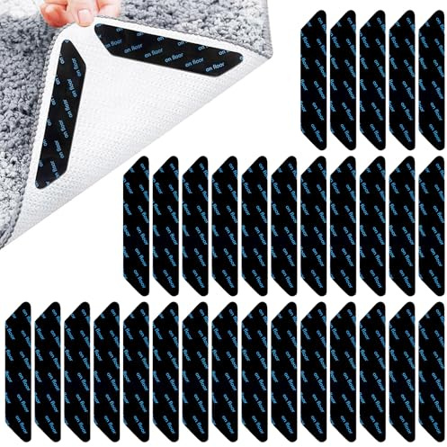 Nicklin Antirutschmatte für Teppich Klebepads, 38 Waschbar Non-Slip Matte | Antirutsch Teppich Pads Wiederverwendbare Teppichstopper PU-Material, Einfach zu Verwenden, für Hartholzböd