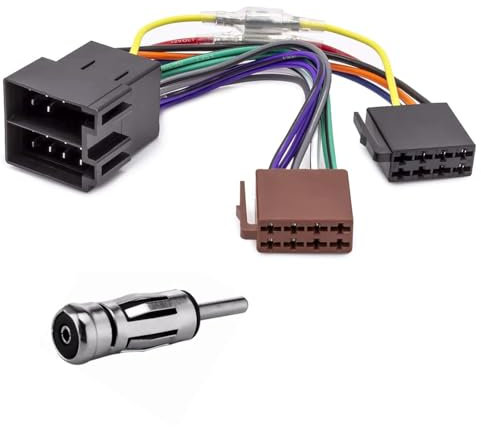 Hoembpn Car Radio ISO Adapter Cable 16 Pin ISO Wiring Harness Connector Adaptor Car Stereo Radio Loom Universal+DIN Plug Power Audio Antenna Adapter Kit Compatible with Audi/BMW/VW