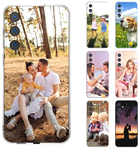 LSXYHQLD Personalisierte Handyhülle Mit Foto Text für Samsung Galaxy A16 4G/5G, Handyhülle Selbst Gestalten mit Eigenem Bild Text, TPU Personalisiert Case Hülle mit Bild