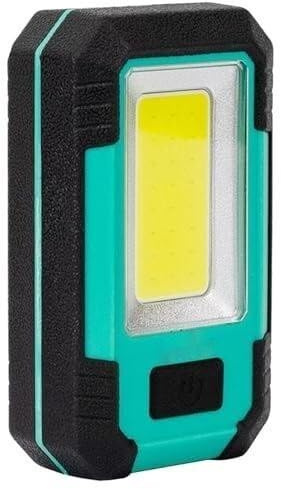 Linterna - Linterna de trabajo con 3 LEDs COB, 800 lm, USB y micro USB, dimensiones 3,5x11x16 cm, incluye imán, gancho y soporte