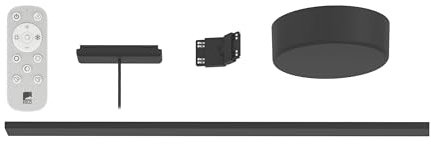 Eglo Low-Voltage Track Plus System, Expandable Set with Remote, Starter for Wall and Ceiling, Black Plastic, 95 cm Long