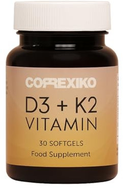 CORREXIKO Vitamin D3 + K12 Soft Gels - High Strength 2000 IU & MK-7 100 MCG - Supports Bones, Heart & Immunity - Protect Arteries from Calcium Buildup - Synergistic Formula - 30 Gels, 1 Month Supply