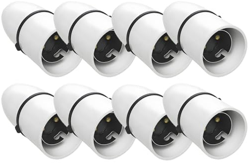 8Pcs B22 Bayonet Light Fitting, Pendant Light Fitting, Bayonet Pendant Lamp Holder White Ceiling Lights Fitting for Pendants Lamps Chandeliers and Wall Lamps Unswitched