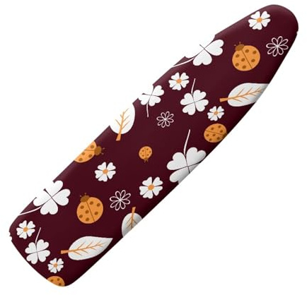 Copriasse da Stiro Grande 111x 36 Brown Orange Pratico Imbottito Sistema a Cordino Lavabile Resistente al Calore per una Facile Stiratura - Panno Protettivo
