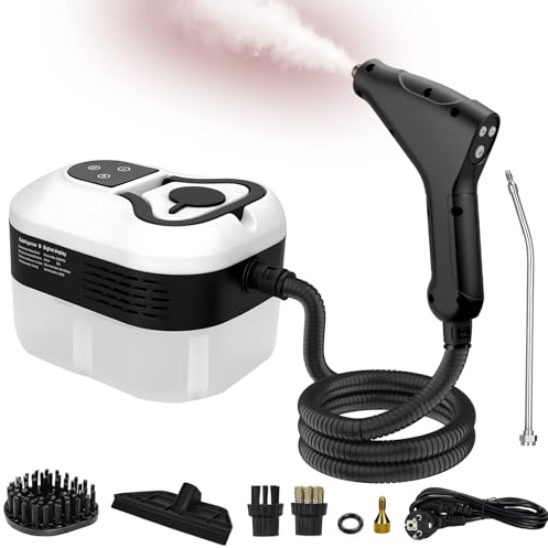 Multi-Function Steam Cleaner, 2500W, 1.2L Tank, 4.5 Bar Pressure, 15s Fast Heat, 6 Speed Settings, 4 Brush Heads for Home, Kitchen, Car