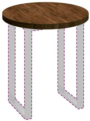 vidaXL Tischplatte Ø 70 x 4 cm Rund Massivholz Eiche Dunkelbraun