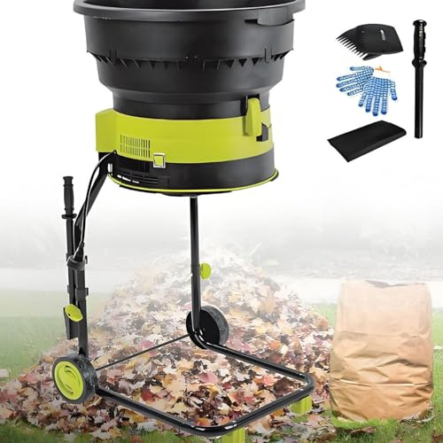 AiODiO Broyeur de Feuilles électrique sans Lame, broyeur de Feuilles électrique Silencieux, avec trémie d'alimentation Amovible, Moteur 8 000 TR/Min, Protection Contre la surchauffe 50mpowerline