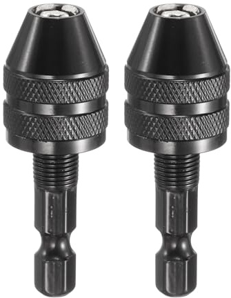 QUARKZMAN 2 Pezzi Mandrino Senza Chiave Adattatore Di Conversione 1/4 A Sezione Esagonale 0.3-3.6mm / 0.012-0.14 Per Trapani A Batteria E Avvitatori A Batteria Di Potenza Fai Da Te Nero