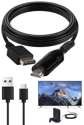 Adaptador PS1/PS2 a HDMI para Consola de Juegos Monitor HDTV, Plug and Play | 39,3 Pulgadas Cable, Todo en uno, PS2/PS1 a HDMI Adaptador Convertidor, Multifunción de Video 720P/1080P, Conversión 16:9/4:3