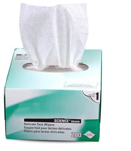 Salviette di carta per la pulizia in fibra ottica, confezione da 280 fogli, ultra bassa, anti statica, pasta di legno vergine ad alta assorbenza, antigraffio, resistenza all'umidità, per