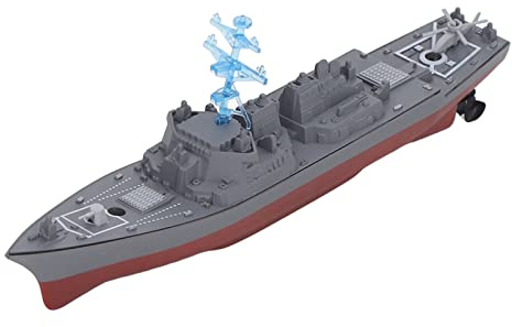 Acouto Ferngesteuertes Kriegsschiff, 2,4 GHz RC-Boot, USB-Aufladung, Elektrisches Spielzeugschiff, Hochgeschwindigkeits-Spielzeugboot für Badewanne, Schwimmbad, Aufblasbare Badewanne (803A)