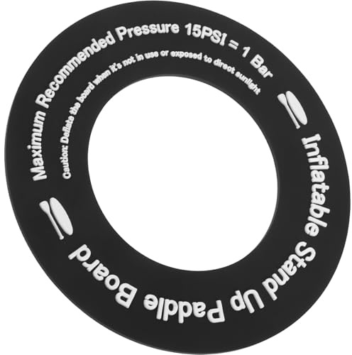 Housoutil Plaquette D'adaptation de Valve Ronde Noire pour Planche Paddle Gonflable, Joint de Valve Résistant pour Matelas, Kayak et Lit Gonflable, Accessoire de Gonflage Léger et Flexible