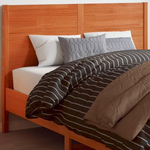 Lumanois Cabecero de Cama Madera Maciza de Pino marrón Cera 135 cm,Mobiliario,Cabeceros y pies de Cama,11.02kg-844323