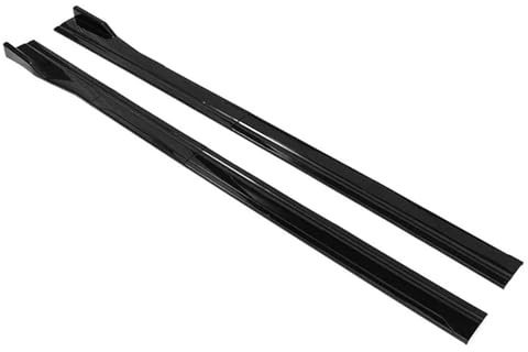 Auto Seitenschweller Für Kia Für Ford Für Mazda Seitenschweller Verstellbare Stoßstange Modifizierte Rockplate-Verlängerung Aus Kohlefaser(Glossy Black218)