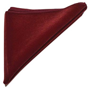 King & Priory Dark Red Velvet Pocket Square, Handkerchief