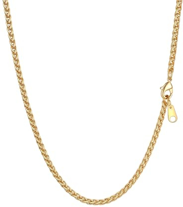 PROSTEEL Collana Uomo Donna, Larga 3mm Lunga 46cm, Catena a Maglia Spiga, Catena di Grano, 316L Acciaio Inox Chirurgico, Confezione Regalo Inclusa, Regalo Uomo Ragazzo