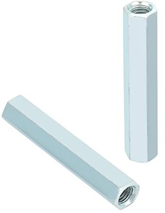 2 Pcs M8 * 66 Long Hex Coupling Nut, Studding Connectors, Long Rod Screw Nut, Sleeve Nut Threaded, Carbon Steel for Home Office Appliance Communication Equipment