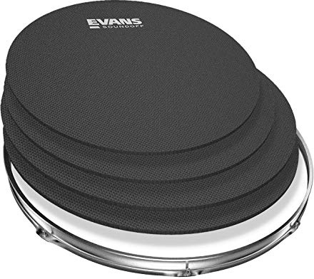 Evans ljuddämpande trumdämpare, komplett set, dämpningspaket, 4 tom/snares, perfekt för att dämpa akustiska trumset för övning, rock, 4-pack