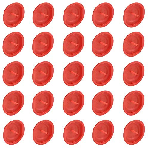 Meister Signaldeckel - Geeignet für Ø 60 mm Unterputzdosen - 25 Stück - Rote Signalfarbe für ein schnelles Auffinden - Schutz des Doseninneren / Dosendeckel für Gerätedosen / Putzdeckel / 7460610