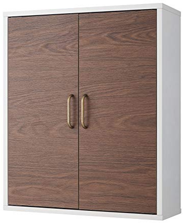 Armoire de toilette placard mural de salle de bain en bois marron / blanc Tyler Teamson Home EHF-F0011