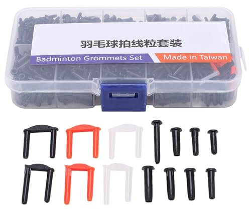 Badminton Ösen, 1 Schachtel Universal Badmintonschläger Ösenset mit Schläger-Ösen Eimer Doppelte Öse Doppel-Nagel Badmintonschläger Saitenschützer Werkzeuge für Badminton Reparatur