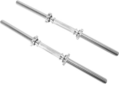 Threaded Dumbbell Chrome Handles 1 Inch Pair, 24 Adjustable Dumbbell Bar Handles, Fits Standard Weight Plates with 1” Diameter, for Gym Workouts, Exercise, Weightlifting, Sold in Pair