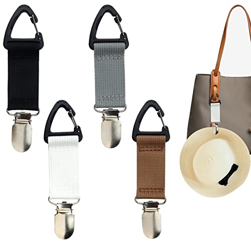 Roellgs 4 Piece Scarf and Hat Clip Travel, Multifunctional Clip|Hat Organiser|Portable Outdoor Travel Accessories|Backpack Handbag Hat Clip