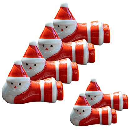 porte couteau et fourchette,porte baguette, Porte-baguettes en céramique Père Noël, repose-baguettes en porcelaine, porte-baguettes for couteau, fourchette, cuillère, porte-baguettes, décoration de ta