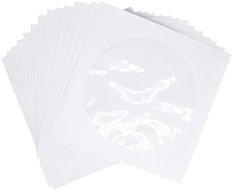 Homoyoyo 100pezzi Porta CD in Carta Trasparente Finestra Custodia per Dvd e Video Confezione da Dimensioni Compatte per Organizzare Film e Musica
